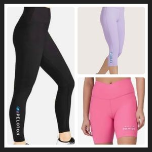 ALL 3 size XL Peloton Women’s Lot: pink shorts, purple capris & blacks leggings